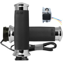 Heated Grips — 25.4 mm (1") handlebar diameter, 14 cm (5-1/2") length, Black, Chrome