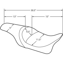 Predator Seat — 15" x 11.5", fits Drag sissy bars, 1" lower than stock