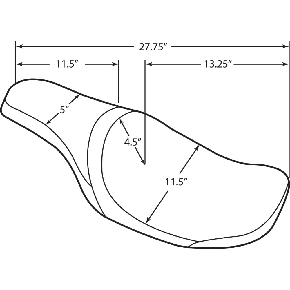 Asiento Predator — Negro, 70.5 cm de largo total, Compatible con Razorback Stretched Tank