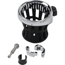 Drink Holder — 22 mm (7/8"), 25.4 mm (1"), Black, Chrome