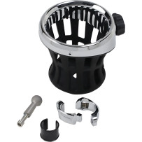 Drink Holder — 22 mm (7/8"), 25.4 mm (1"), Black, Chrome