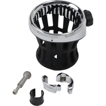 Drink Holder — 22 mm (7/8"), 25.4 mm (1"), Black, Chrome