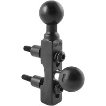 Motorcycle Brake/Clutch Reservoir Base Mount with 1" Balls — 2 × 1" balls, hole spacing 0.94–1.58"