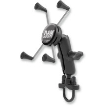 Handlebar Rail Mount with U-Bolt Base and Universal X-Grip® Cradle — U-Bolt mount, Black, X-Grip®