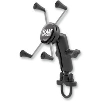 Handlebar Rail Mount with U-Bolt Base and Universal X-Grip® Cradle — U-Bolt mount, Black, X-Grip®