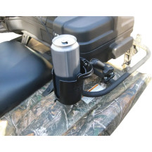 Handlebar Rail Mount with U-Bolt Base, Level Cup™ Drink Holder and Koozie — U-bolt, 1" ball, Black
