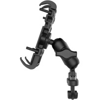 Quick Grip™ Phone Mount with U-Bolt Base — Fits rails 1/2"–1-1/4", Black