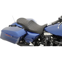 Low Profile Touring Seat — 30.5 in overall length, 13.8 in driver length, Black