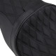 Forward Positioned 2-Up Low Profile Touring Leather Seat — Overall length 30-1/2" (77.5 cm), Black