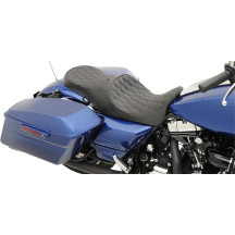 Forward Positioned 2-Up Low Profile Touring Leather Seat — Overall length 30-1/2" (77.5 cm), Black