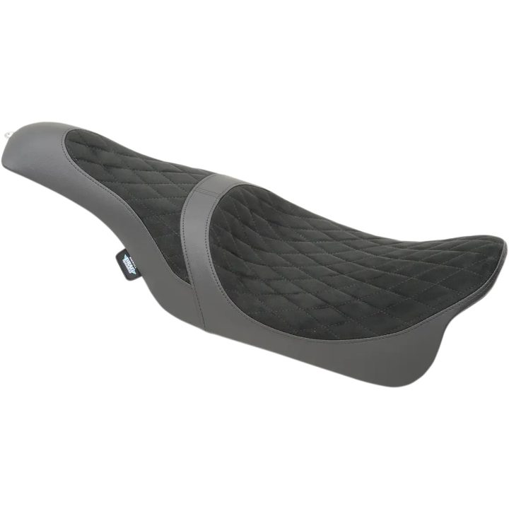 Caballero 2-Up Vinyl Seat — Black, 77.5 cm (30-1/2") overall