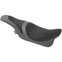 Caballero 2-Up Vinyl Seat — Black, 77.5 cm (30-1/2") overall