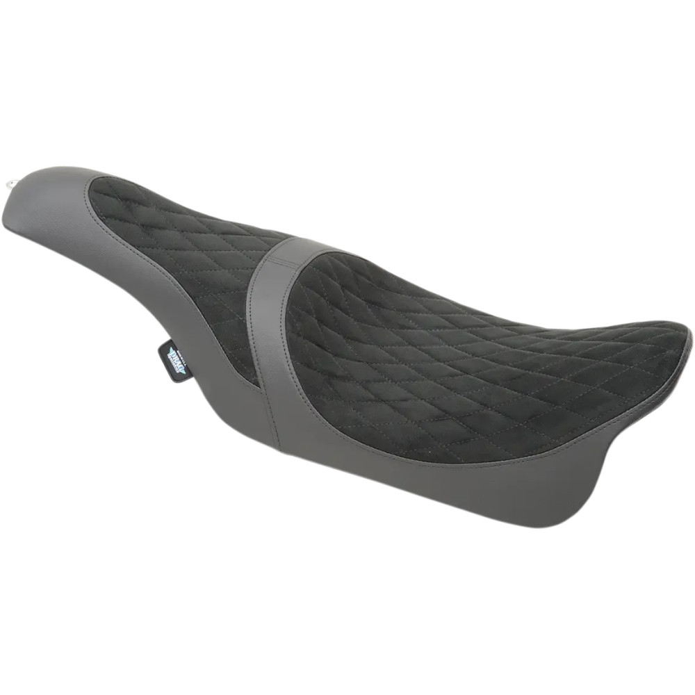 Caballero 2-Up Vinyl Seat — Black, 77.5 cm (30-1/2") overall