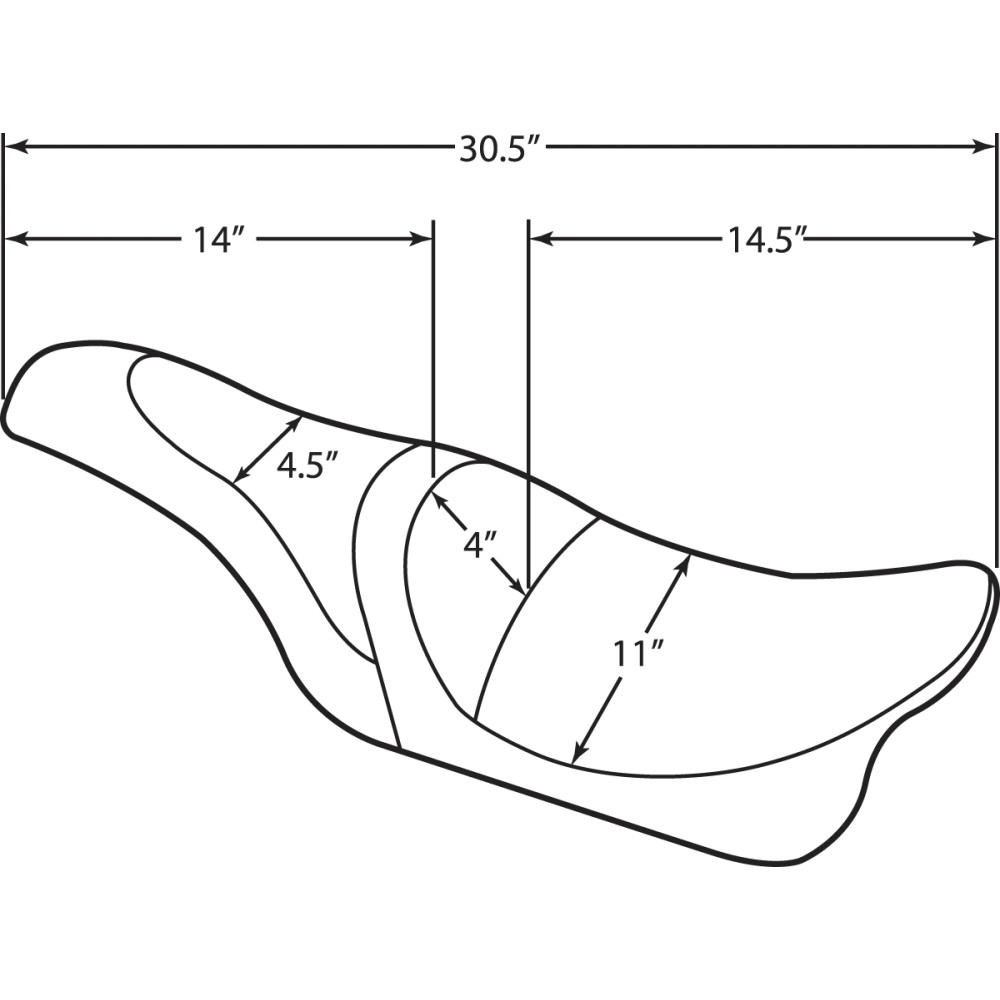 Caballero 2-Up Vinyl Seat — 77.5 cm (30-1/2"), Black