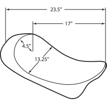 EZ-ON Mount Low-Profile Solo Seat — 59.5 cm length, 33.5 cm width, 44 mm thickness, Black