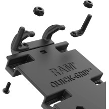 Quick Grip™ Phone Mount with U-Bolt Base — fits rails 1/2"–1-1/4", 1" ball, black
