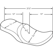 Low Profile Touring Seat — 70 cm overall, 33 cm driver, fits Touring