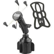 X-Grip® Large Phone Mount with Stubby™ Cup Holder Base — fits 2.57"–3.5" cup holders, Black