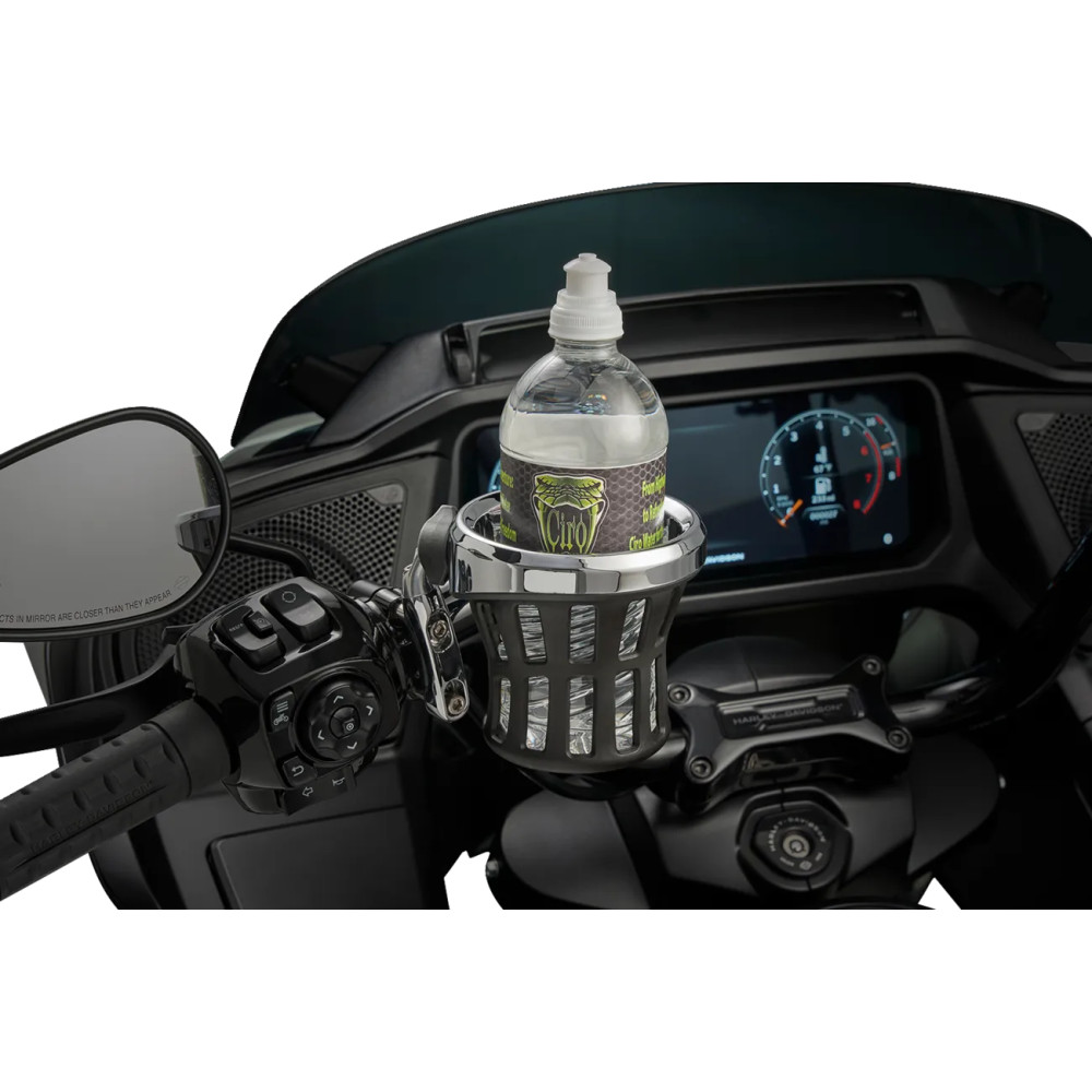 Portavasos Gen 2 — ajuste universal, negro, cromado