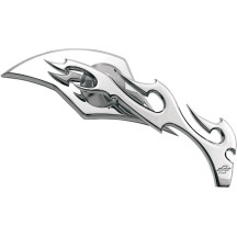 Billet Aluminum Mirror — 7-1/8" head, 7-3/4" stem, Screw-in mount, Chrome