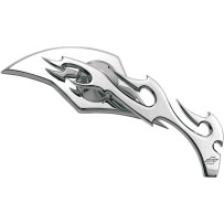 Billet Aluminum Mirror — 7-1/8" head, 7-3/4" stem, Screw-in mount, Chrome