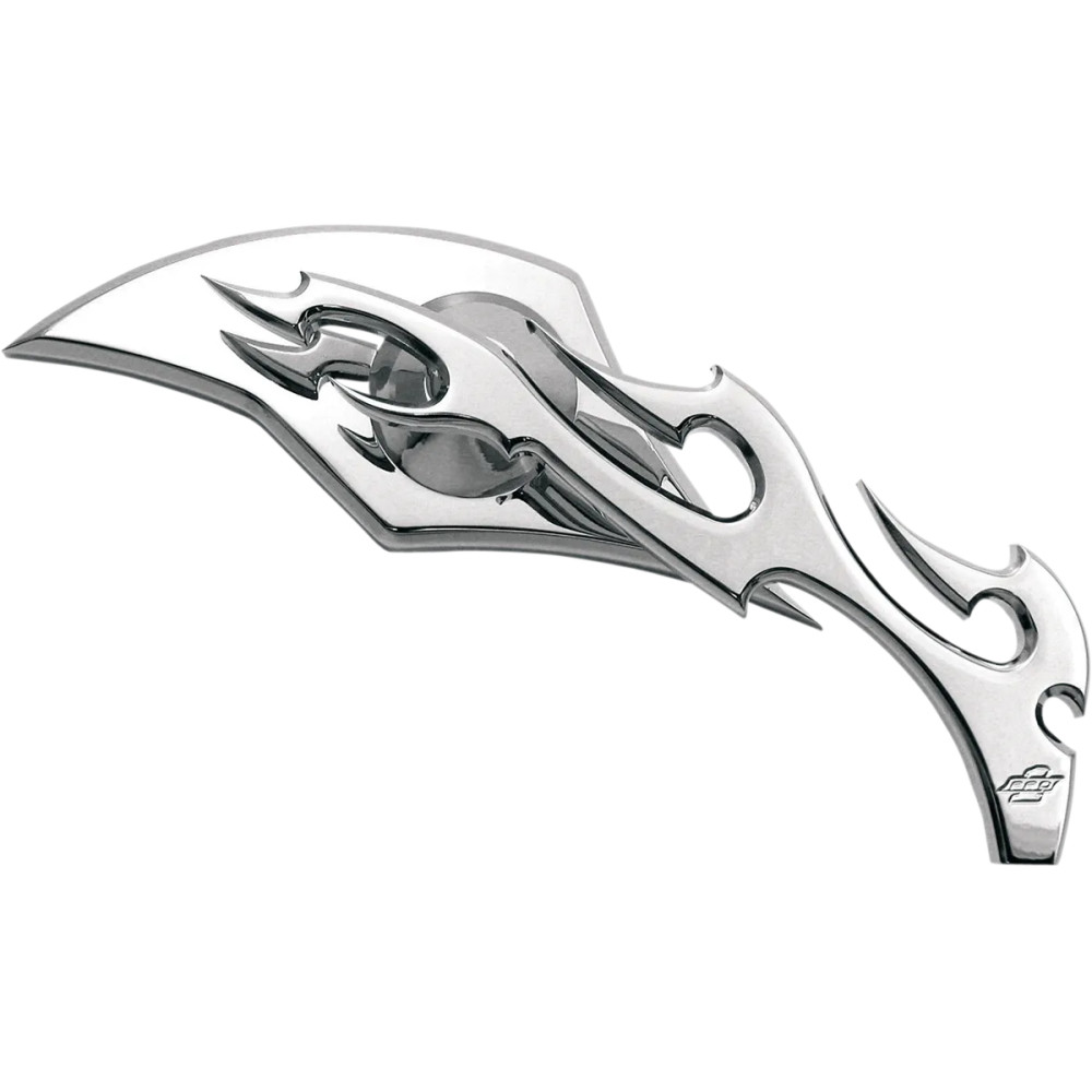 Billet Aluminum Mirror — 7-1/8" head, 7-3/4" stem, Screw-in mount, Chrome