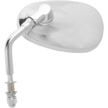 Die-Cast Chrome Custom Mirror — 76 mm (3") H × 127 mm (5") W, 100 mm (4") stem