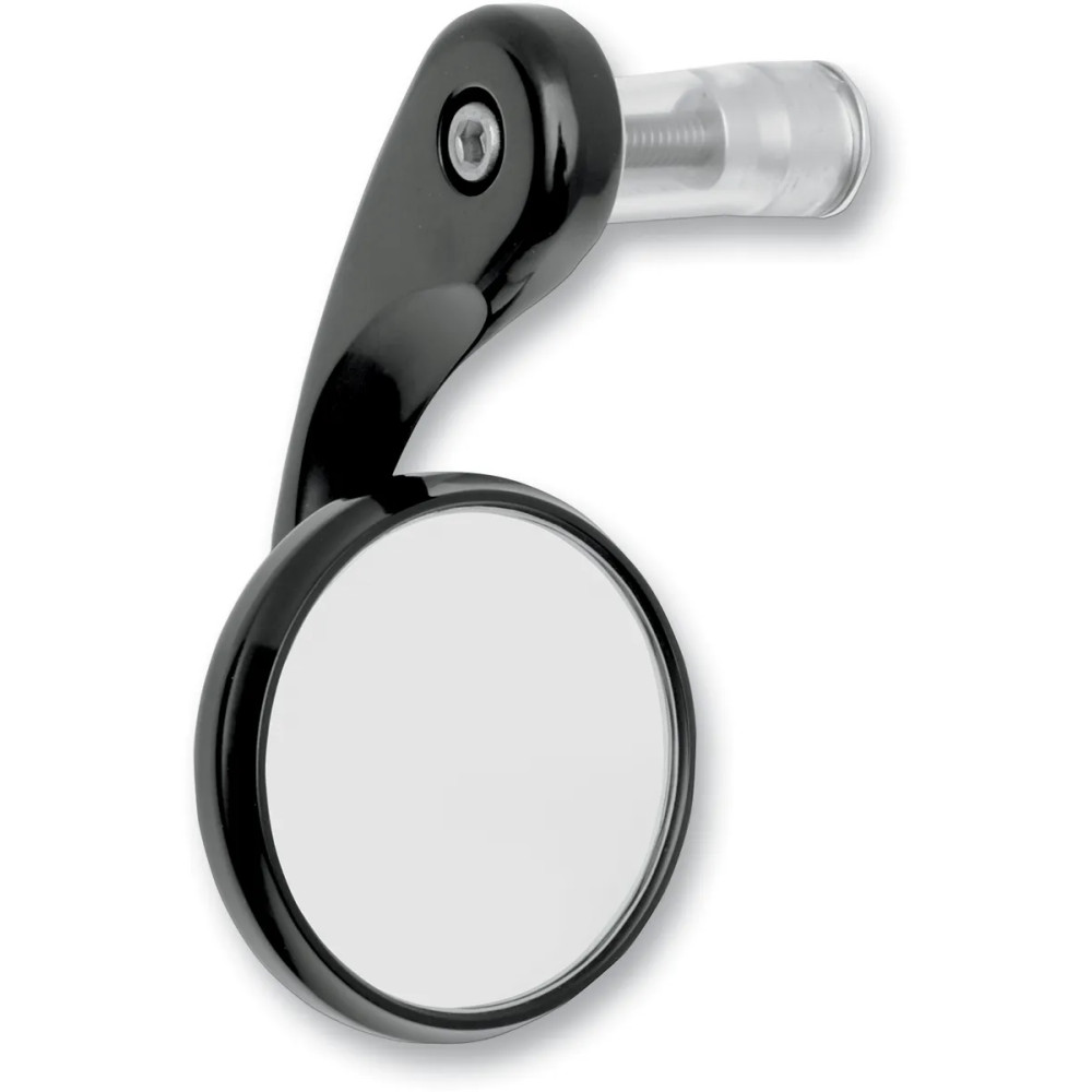 Bar End Shooter Mirror — 64 mm (2-1/2"), handlebar end mount, black anodized