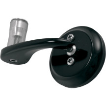 Bar End Shooter Mirror — 64 mm (2-1/2"), fits 7/8"–1", black anodized