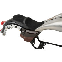 Low Profile Touring Seat — 69 cm (27-1/4") overall, 2-Up, Black, Fits custom tank