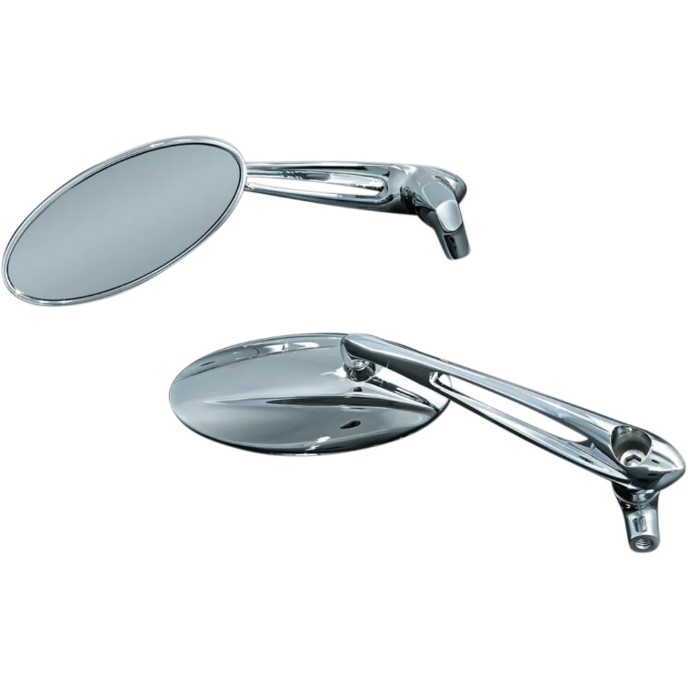 Trident Mirror — 5" stem, 4-3/4"x2-1/8" head, 5/16-18 screw-in, Chrome, not for use on '04-'20 XL