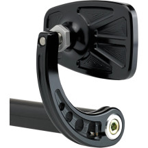 Cafe Style Bar End Mirror — 98 mm x 62 mm, Black anodized