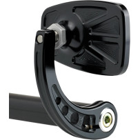 Cafe Style Bar End Mirror — 98 mm x 62 mm, Black anodized