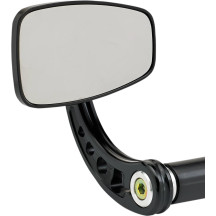 Cafe Style Bar End Mirror — 98 mm x 62 mm, Black anodized