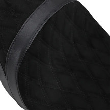 Low Profile Touring Seat — 69 cm (27-1/4") overall, 2-Up, Black, Fits custom tank