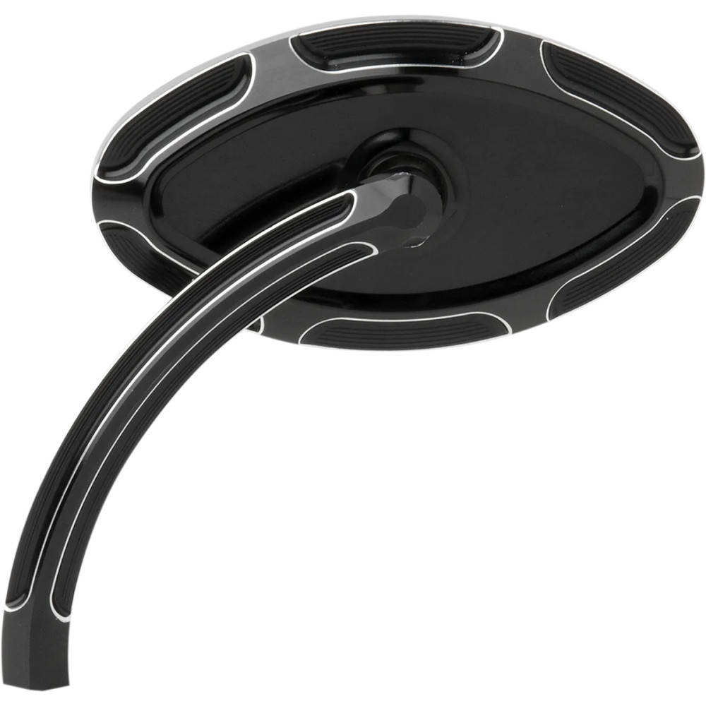 Beveled Short Stem Mirror — 64 mm x 115 mm, Black anodized
