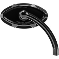 Beveled Short Stem Mirror — 64 mm H, 115 mm W, Black anodized, Screw-in mount