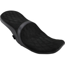Low Profile Touring Seat — 69 cm (27-1/4") overall, 2-Up, Black, Fits custom tank