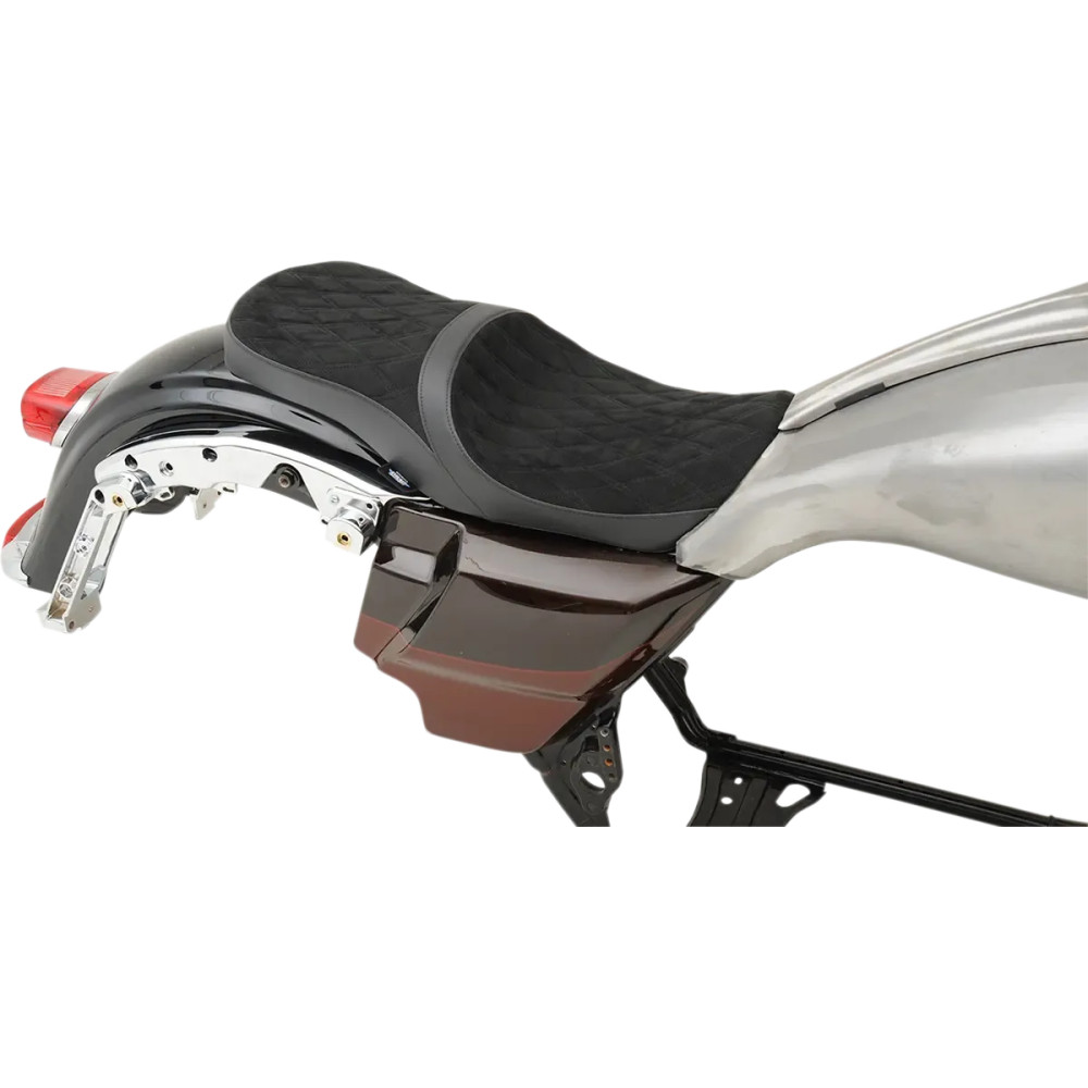 Low Profile Touring Seat — 32 cm (12.5") driver length, 33 cm (13") driver width, Fits Arlen Ness 70-700 tank