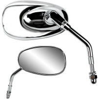 Billet Chrome Mirror — Chrome, 70 mm x 120 mm head, 5 in stem, Screw-In