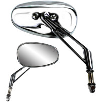 Billet Chrome Mirror — 70 mm head, 152.4 mm stem, screw-in