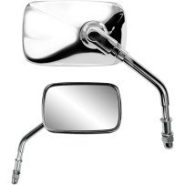 Billet Chrome Mirror — 64 mm head height, 105 mm head width, 127 mm stem length