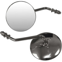 Chrome Universal Stamped Steel Mirror — 10 cm (4") head, 10 cm (4") stem, screw-in
