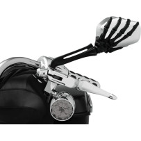 Skeleton Hand Mirrors — 76 mm × 125 mm, Chrome, Black