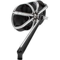 Caged Series Mirror — 64 mm H, 140 mm W, Screw-In mount, Black anodized