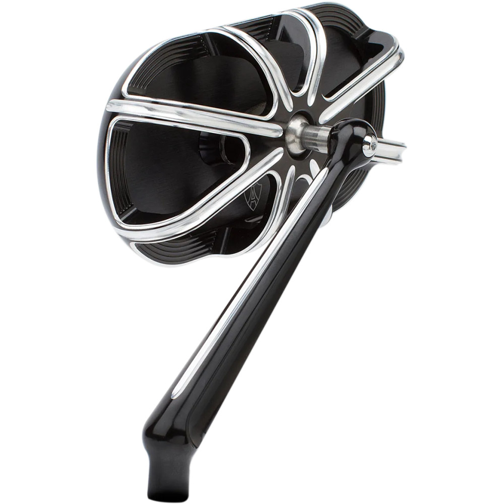 Caged Series Mirror — 64 mm H, 140 mm W, Screw-In mount, Black anodized