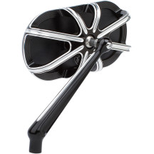 Caged Series Mirror — 64 mm H, 140 mm W, Screw-In mount, Black anodized