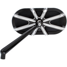 Caged Series Mirror — 64 mm H, 140 mm W, Screw-In mount, Black anodized