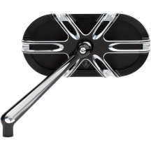 Caged Series Mirror — 14 cm × 64 mm, screw-in mount, black anodized