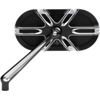 Caged Series Mirror — 14 cm × 64 mm, screw-in mount, black anodized